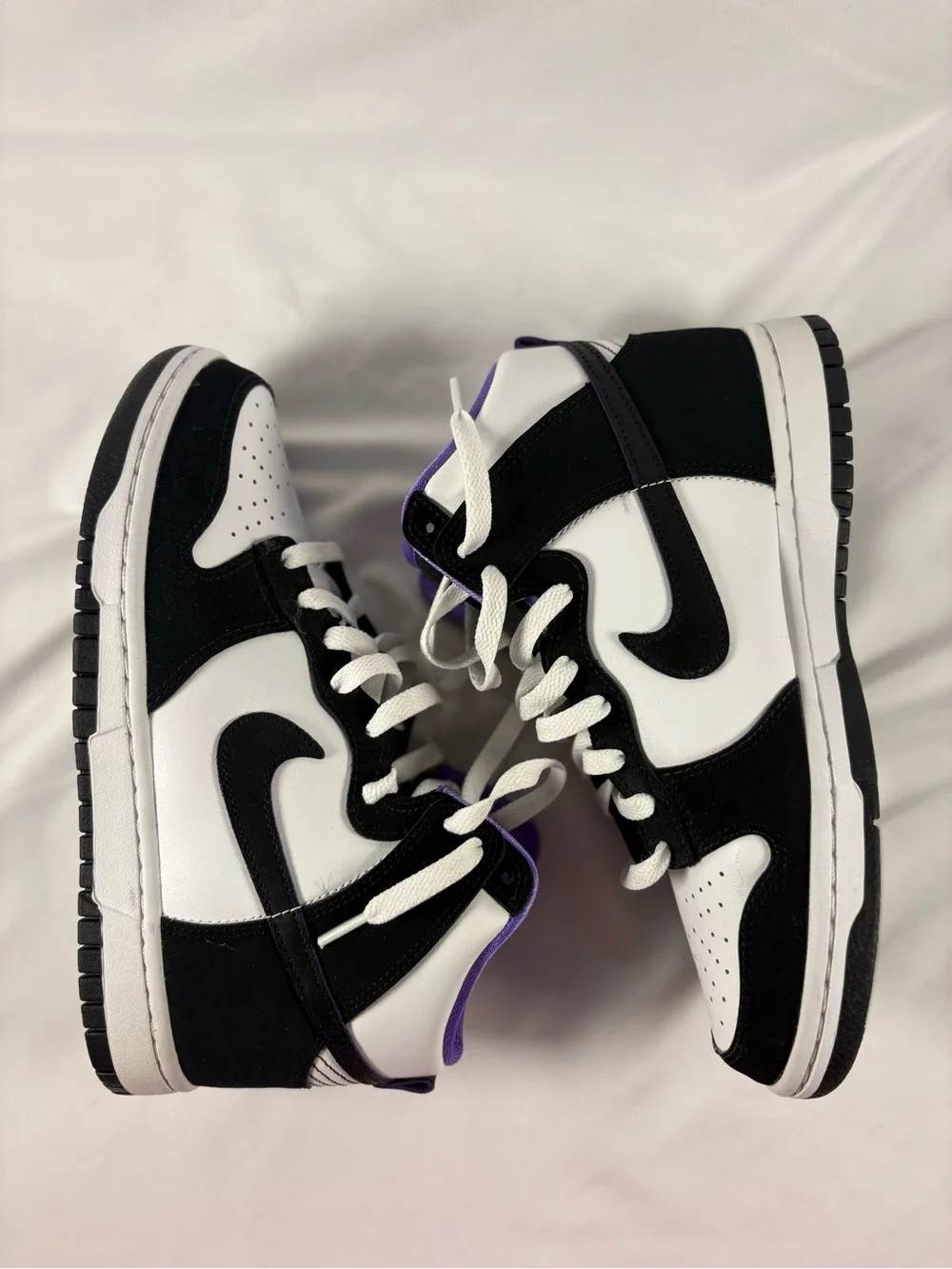 Nike Dunk High Premium EMB 'WORLD CHAMP' White / Black / Purple Accents - Gold